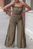 Fashion ladies solid color sleeveless loose jumpsuit wholesale