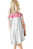 Colorblock Patchwork Striped Girls’ Dress