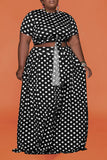plus size woman clothing set Long Maxi Dress Ladies 2 peice maxi dress sets woman Polka Dot print wholesale