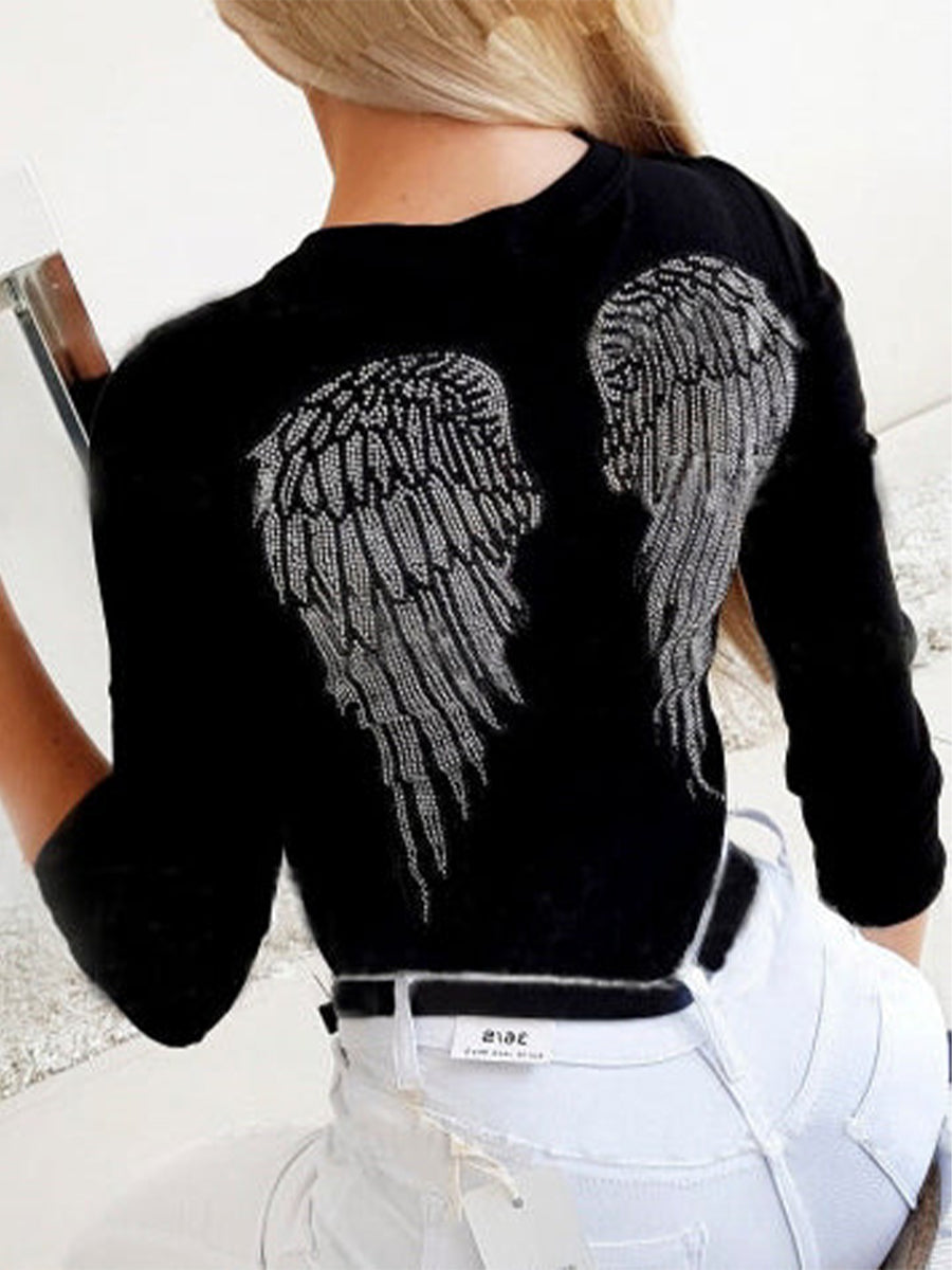 Back Wing Long Sleeve Sexy Top