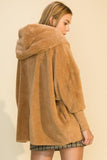 hyfve shawl collar faux fur jacket with pockets