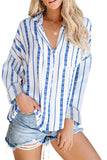 Stripe Print Button Shirt with Pocket