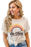 Rainbow Letter Print T-shirt