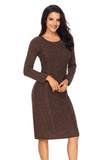 Coffee Womens Hand Knitted Sweater Dress