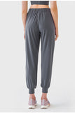 drawstring cropped joggers with side pockets
