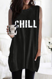 CHILL Letters Graphic Tank with Pockets