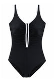 Sporty Swimsuit with Contrast Piping