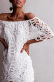 Lace Detail Off The Shoulder Half Sleeve Dress