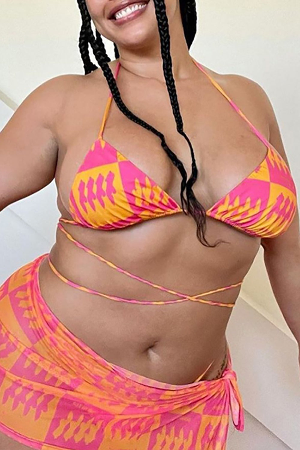 Summer women's sexy swimwear halter strap fashion bikini beach swimwear three-piece sets woman wholesale