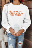 Halloween Letter Print Crew Neck Pullover Sweatshirt