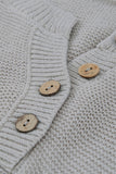 splicing quarter buttoned knitted long sleeve sweater