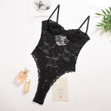 embroidery hollow out lace teddy