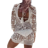 lace crochet backless beach cover up