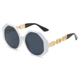 hollow decorative frame round sunglasses