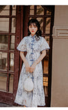 chinese style lace hollow print dress