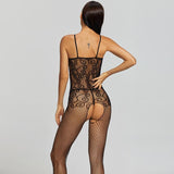 catsuit fishnet open crotch body stocking