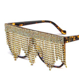 oversized sunglasses tassel diamond handmake eye wear