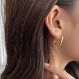 retro metallic gold multiple small circle pendant earring