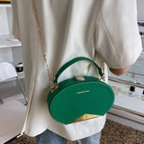 chain faux leather handbag